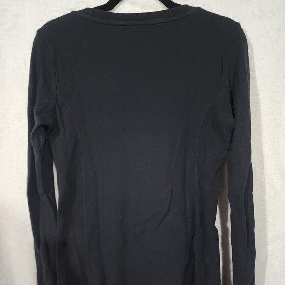 NIKE 5 Button Long Sleeve Fitted Waffle Thermal Henley Shirt SZ Large Cotton - Picture 3 of 8